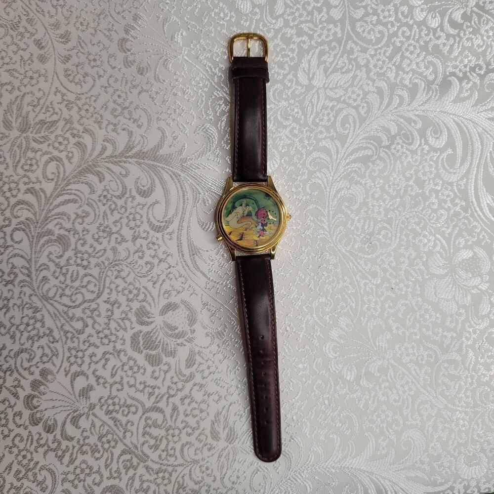 VTG Disney leather watch Fossil Mickey Mouse Classic Adventures Lonesome Ghost - Picture 3 of 6